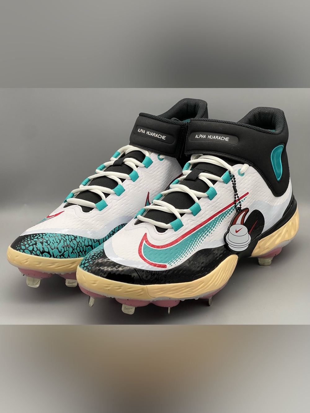 Nike Alpha Huarache Elite 4 Mid Paul Goldschmidt Baseball Cleat FZ7344-101 Sz 14
